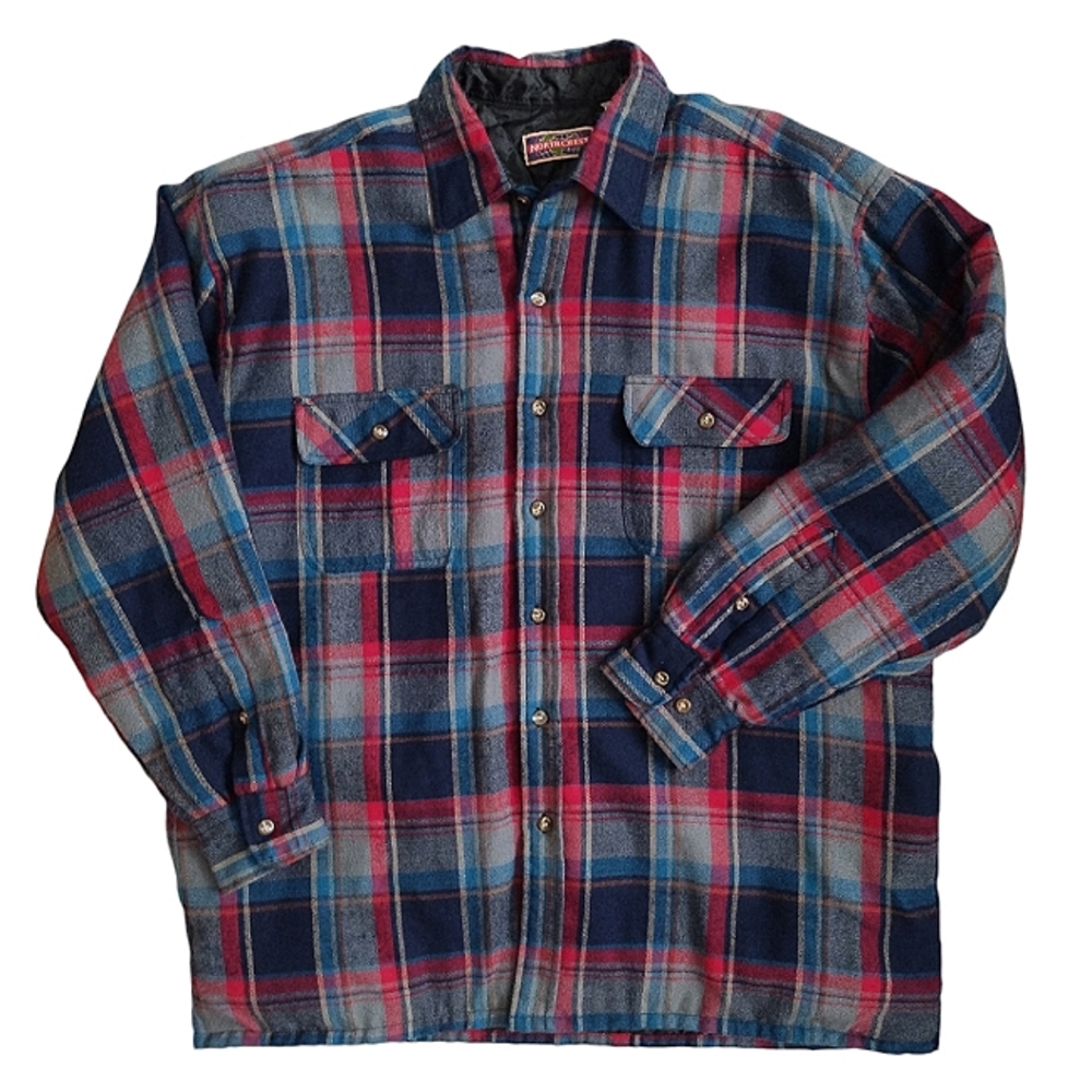 Vintage 90's Y2K Wool Grunge Plaid Shacket jacket Northcrest Size L (42-44)